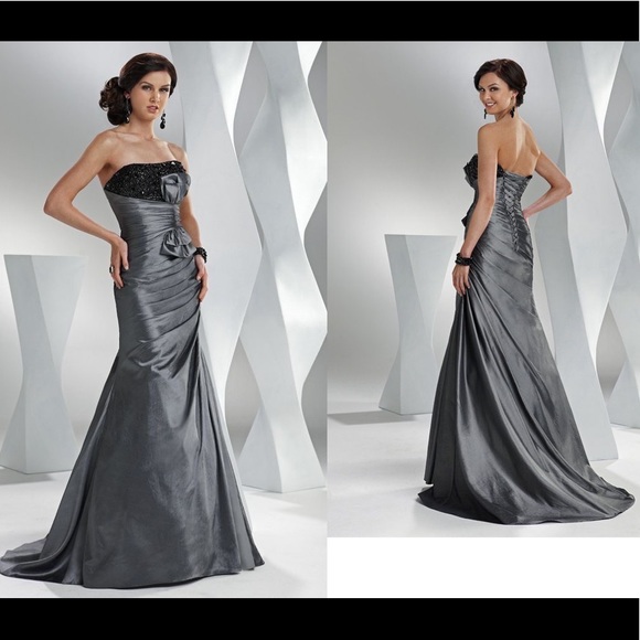 Maggie Sottero Prom Dress - Blue Shimmery/Sequin Gown - Picture 5 of 13